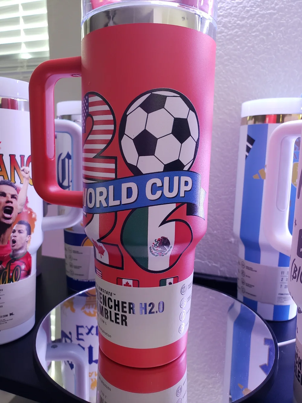 World Cup 2026 Snoopy Red Insulated Travel Mug with Handle